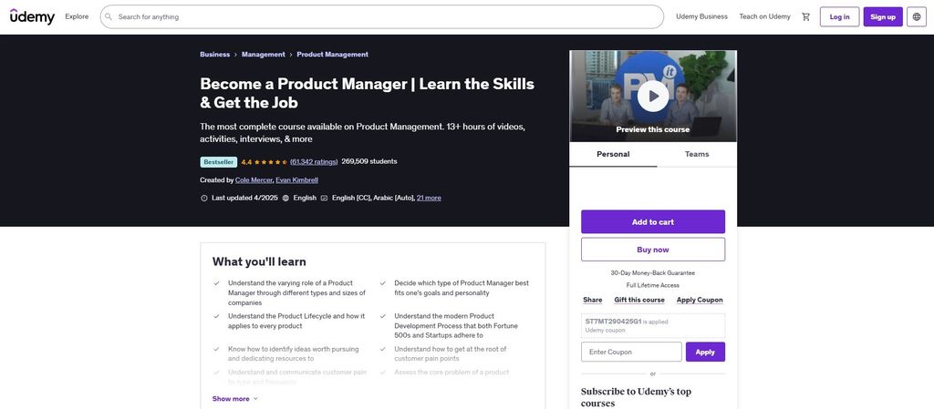 Best product management courses: the Become a Product Manager course.