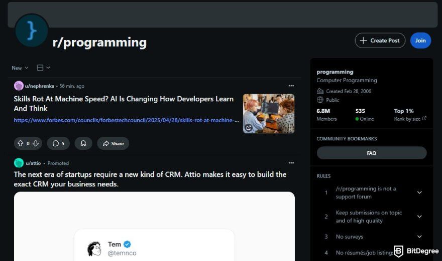 Best programming courses for beginners: the page for r/Programming on Reddit.