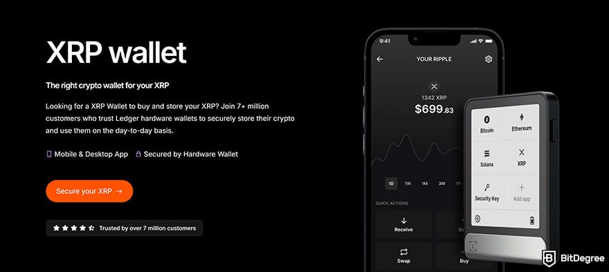 Best Ripple wallet: Ledger Flex.