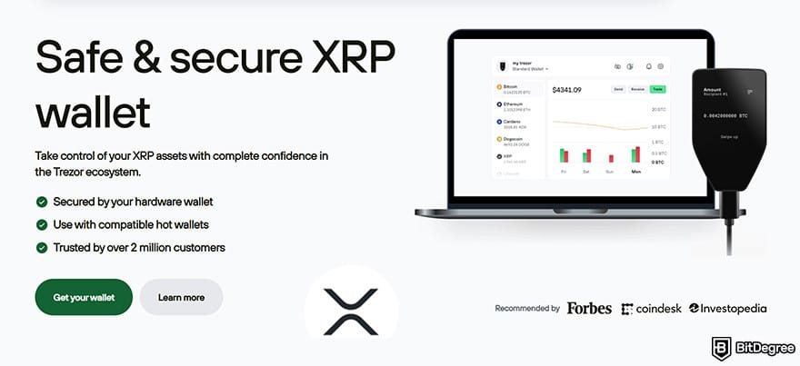 Best Ripple wallet: Trezor Safe 5.