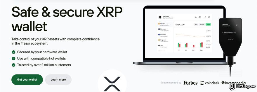 Best Ripple wallet: Trezor Safe 5.