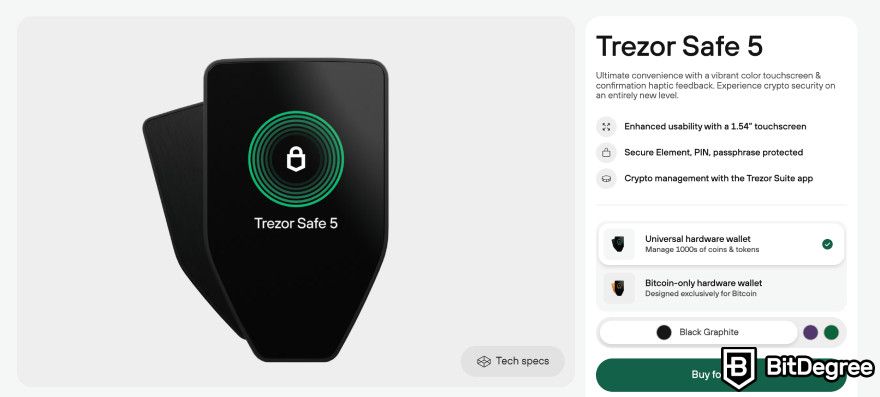 Best Ripple wallet: Trezor Safe 5.