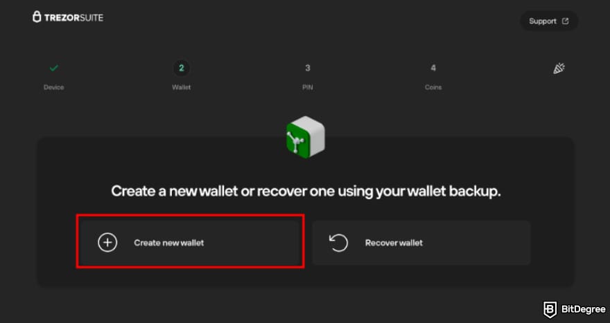 Best Shiba Inu wallet: the [Create new wallet] button.
