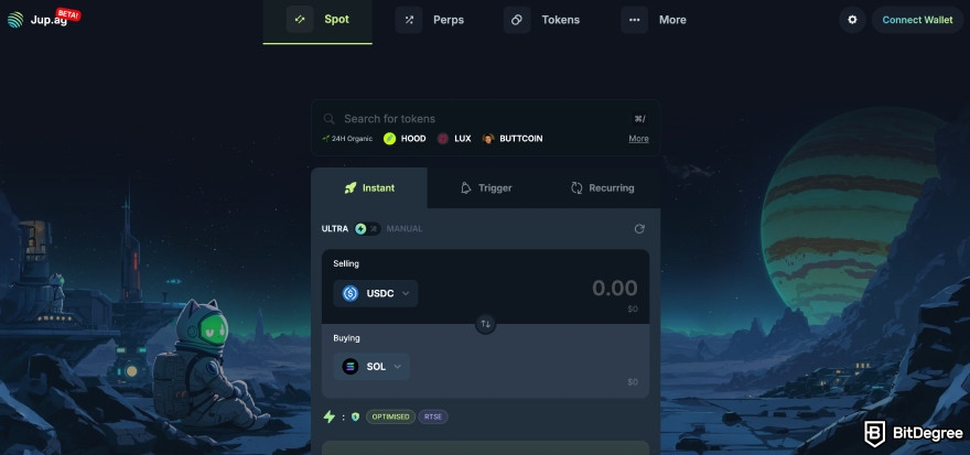 Best Solana airdrops: Jupiter homepage.