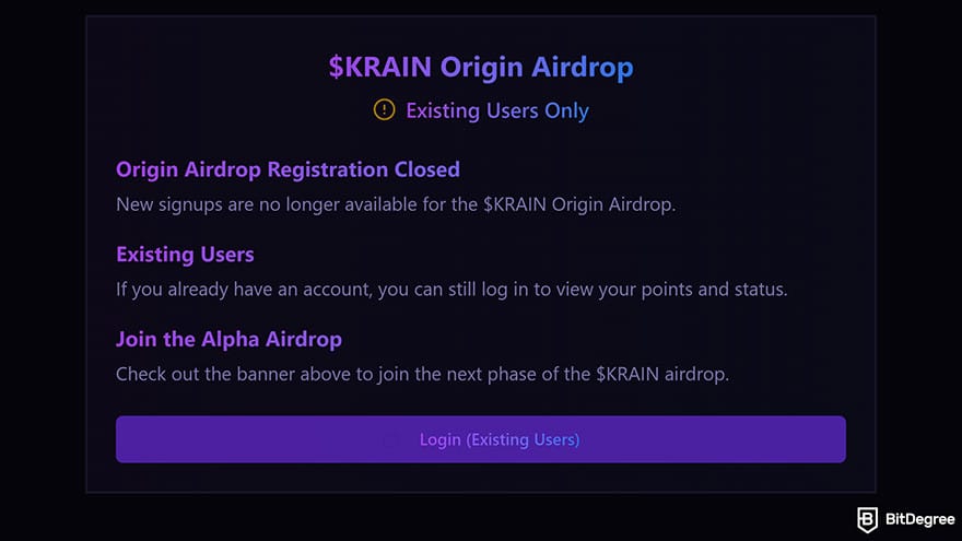 Best Solana airdrops: KRAiN origin airdrop.