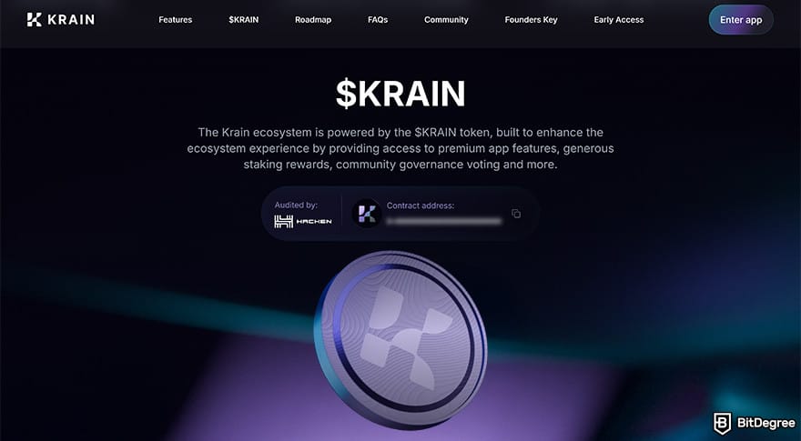 Best Solana airdrops: KRAiN website.