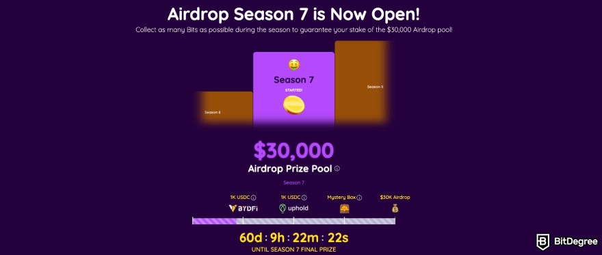 Best Solana games: BitDegree's season 7 airdrop.