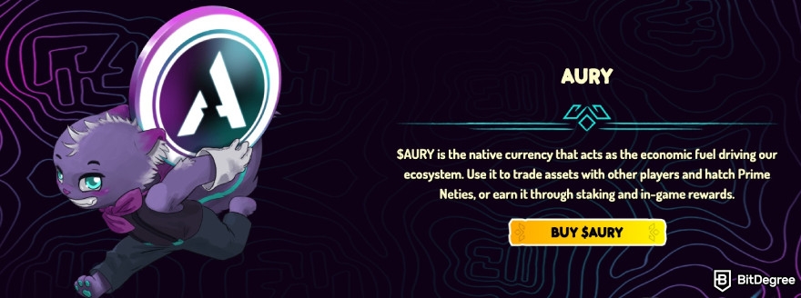 Best Solana games: Aurory's AURY native token.