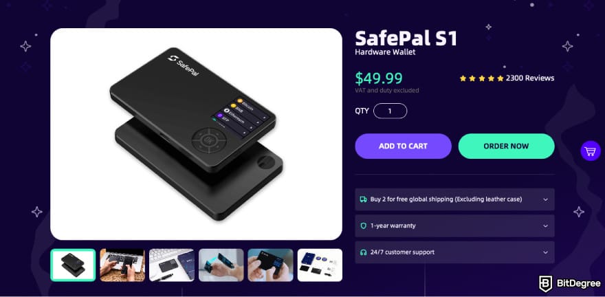 Best Solana wallet: a screenshot of SafePal S1.