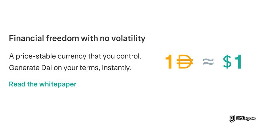 Best stablecoin: no volatility with DAI.