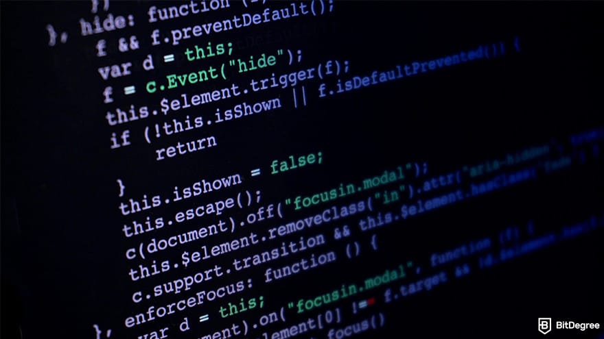 Best stablecoin: a computer screen showing lines of code.