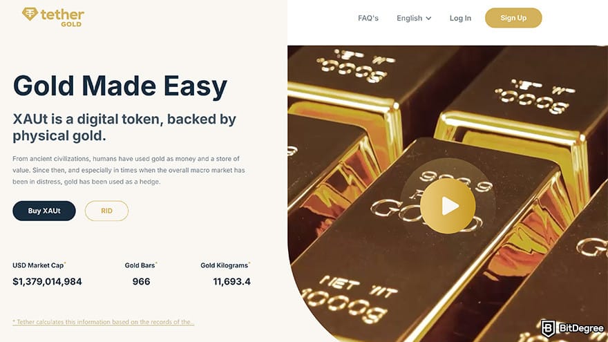 Best stablecoin: Tether gold website.
