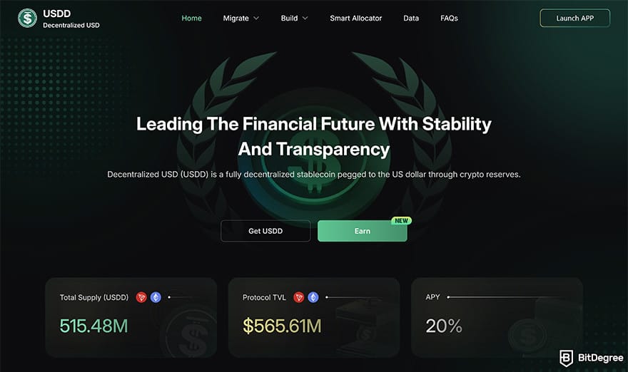 Best stablecoin: USDD website.