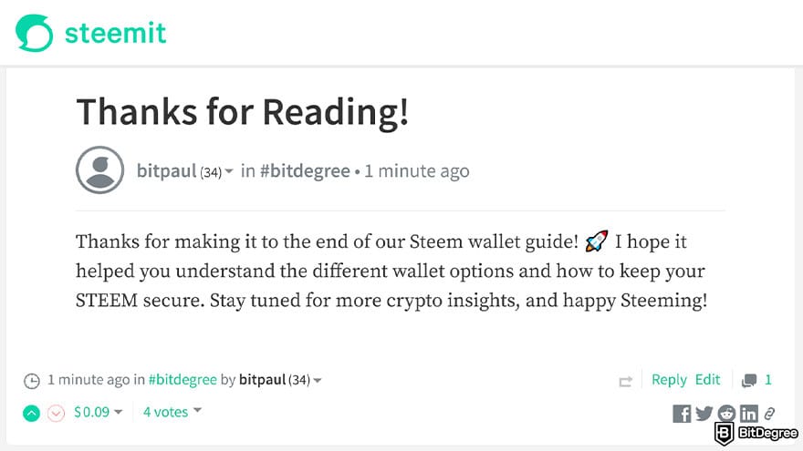 Best Steem wallet: thank you for reading.