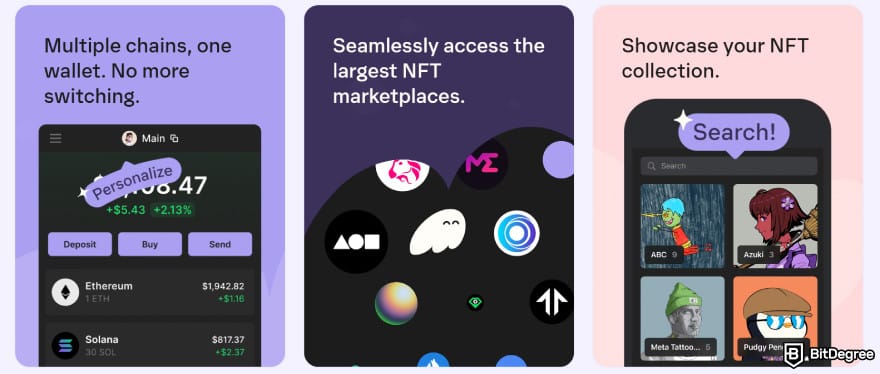 Best Sui wallet: Phantom's NFT and multi-chain features.