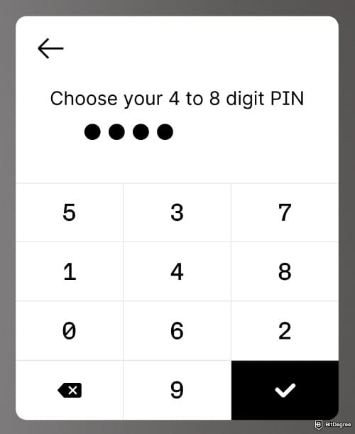 Best Sui wallet: entering a PIN on the Ledger Flex device.