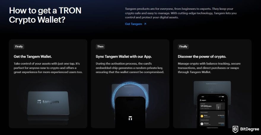 TRON wallet: description on how to get a TRON crypto wallet from Tangem.