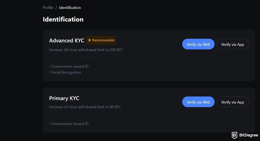 Best Trump meme coins: the KYC procedure on MEXC.