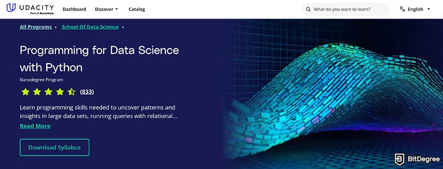 Best Udacity courses: programming for data science with python.