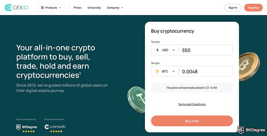 Best US crypto exchange: CEX.IO.