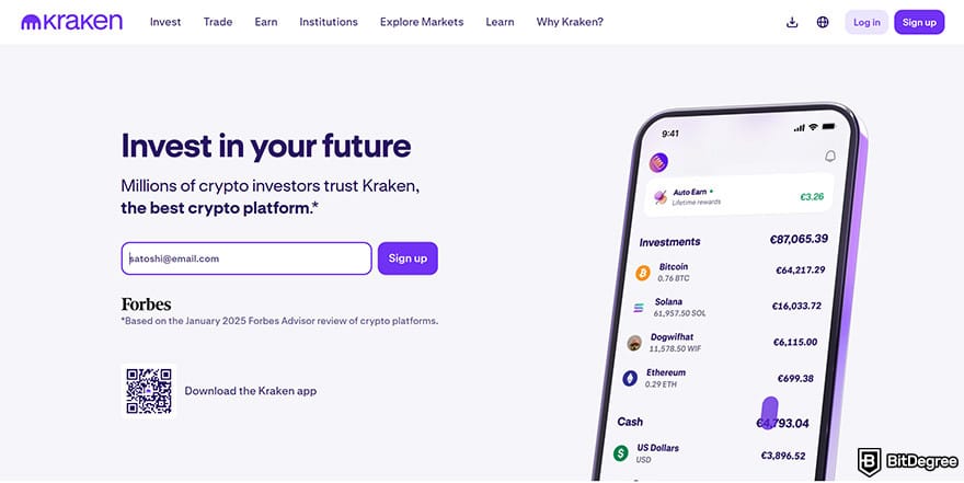 Best US Crypto Exchange: Kraken.