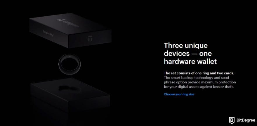 Best USDT wallet: the description for Tangem device set.