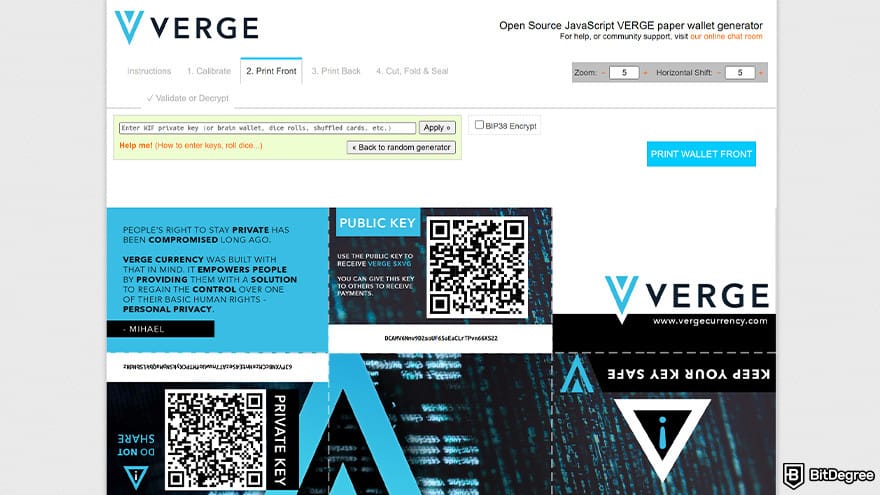 Best Verge wallet: paper XVG wallet.