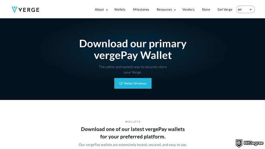 Best Verge wallet: QT wallet dowloand on Verge website.