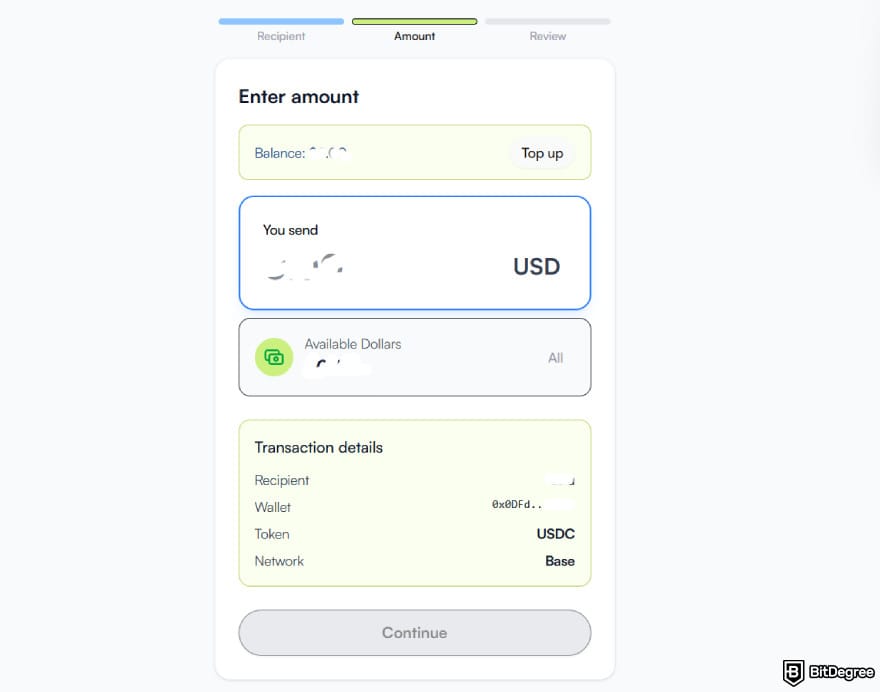 Best way to send money from Canada to US: entering the amount to send on Ogvio.