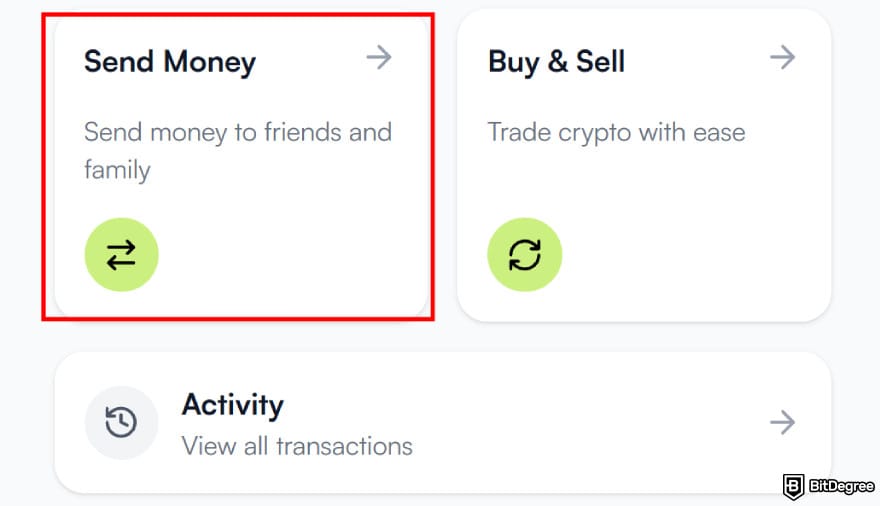Best way to send money from Canada to US: the [Send Money] button on Ogvio's dashboard.