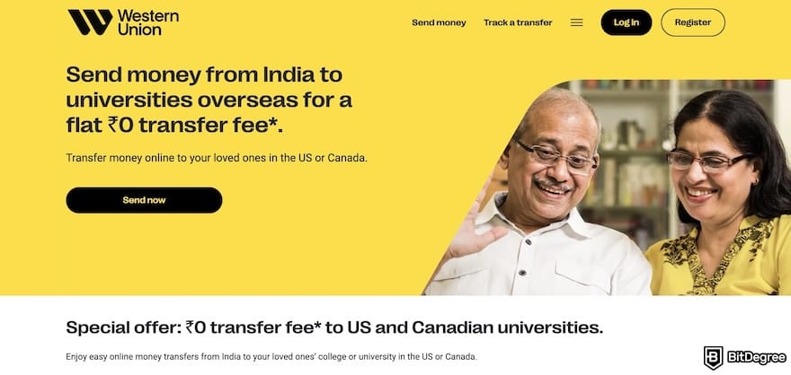 Best way to send money from India to USA: Western Union's page on sending money for education purposes. Best way to send money from India to USA: Western Union's page on sending money for education purposes.