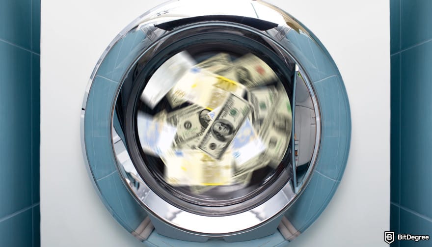 Best way to send money from USA to Canada: money bills spinning inside a washing machine.