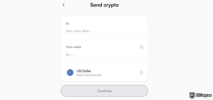 Best way to send money to Australia: send crypto page on Ogvio.