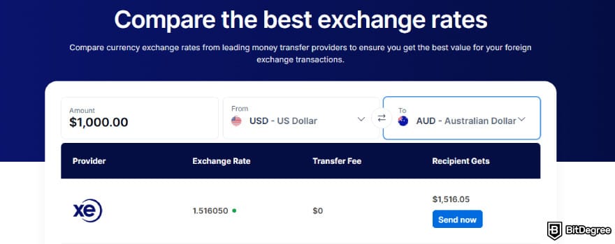 Best way to send money to Australia: USD to AUD exchange rate on Xe.