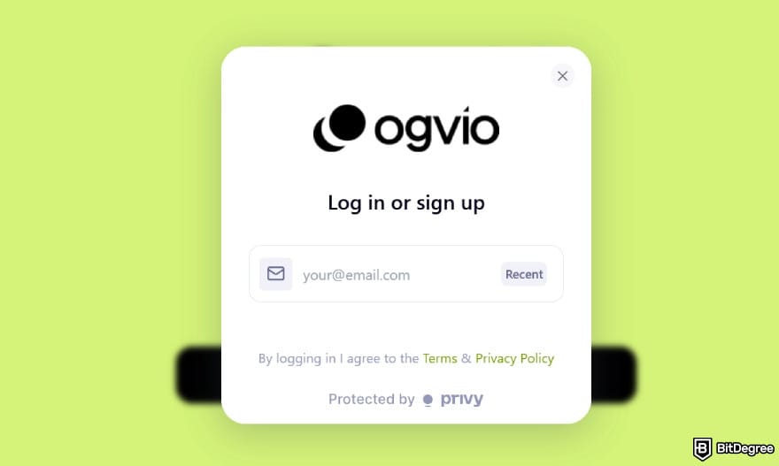 Best way to send money to Austria: the sign up page on Ogvio.