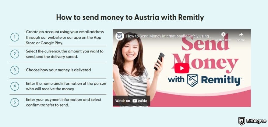 Best way to send money to Austria: a step-by-step guide on how to send money using Remitly.