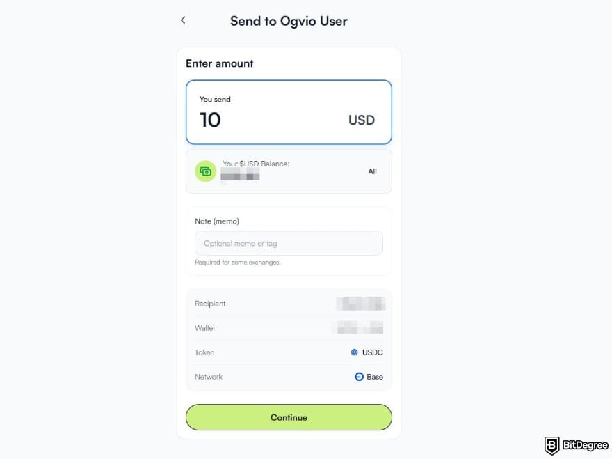 Best way to send money to Austria: the transfer amount page on Ogvio.