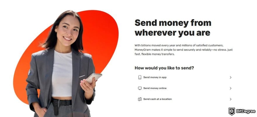 Best way to send money to Belgium: MoneyGram available transfer methods.