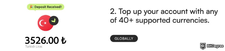 How to send money to Canada: topping up your Ogvio account.