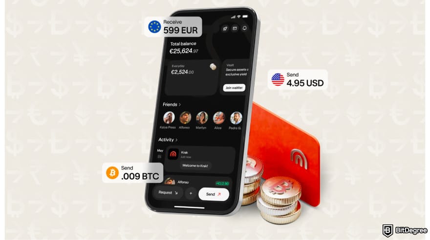 Best way to send money to China: a screenshot of Krak features.