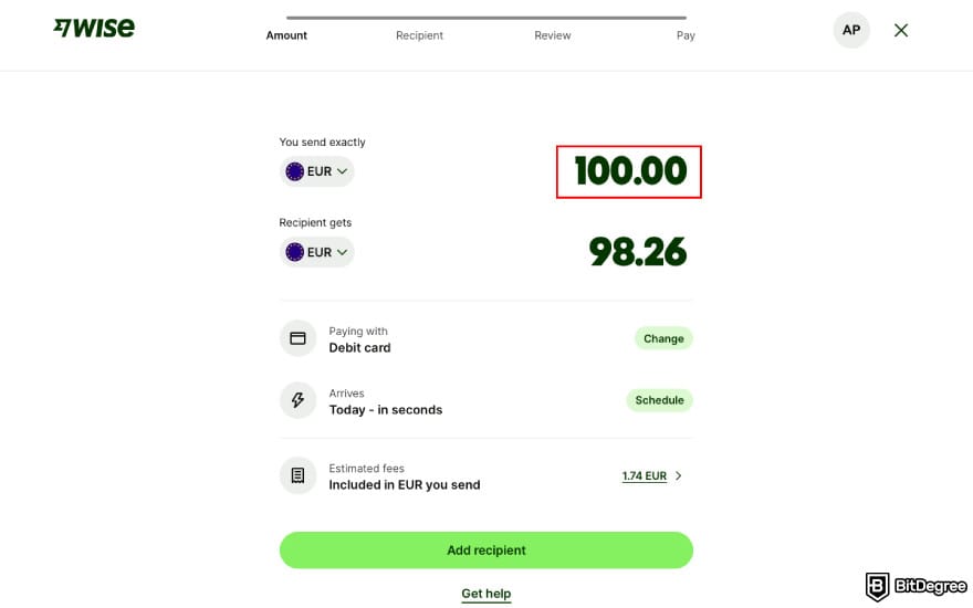Best way to send money to China: enter the amount you want to send.