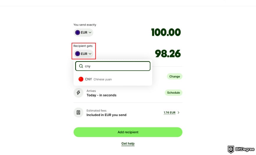 Best way to send money to China: choose CNY.