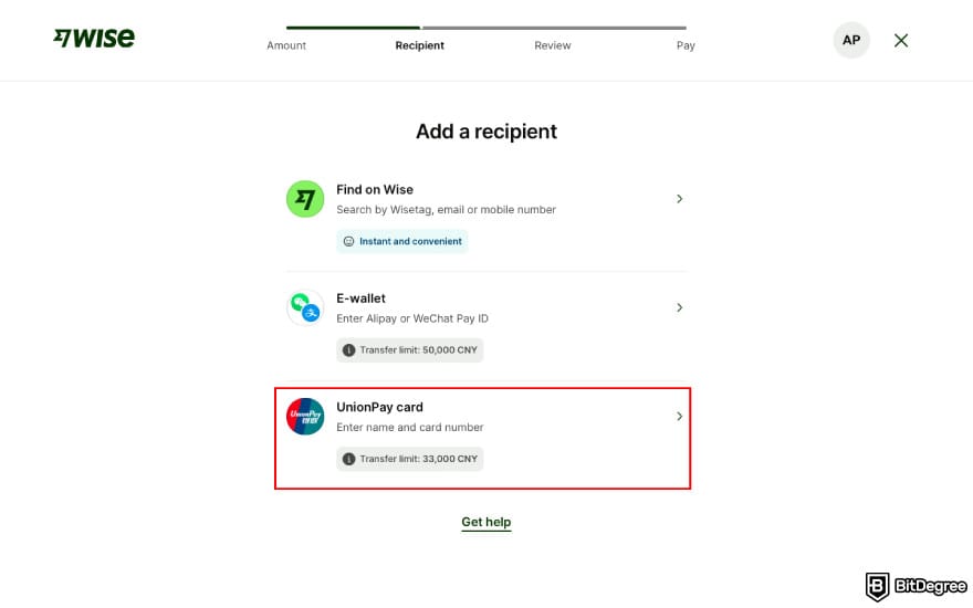 Best way to send money to China: choose UnionPay.