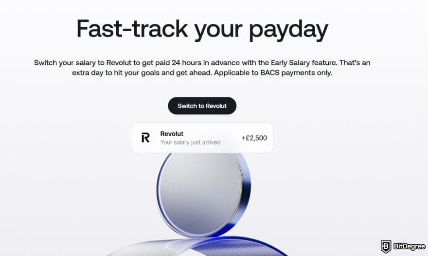 Best way to send money to Croatia: description for Revolut's early salary feature.