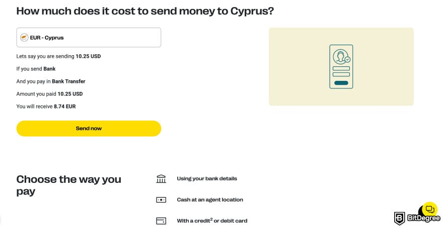 Best way to send money to Cyprus: Western Union send money to Cyprus details.