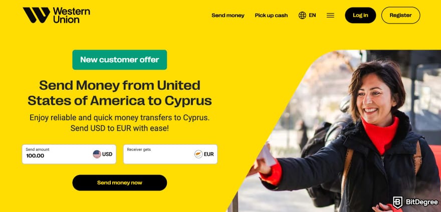 Best way to send money to Cyprus: Western Union send money to Cyprus page.