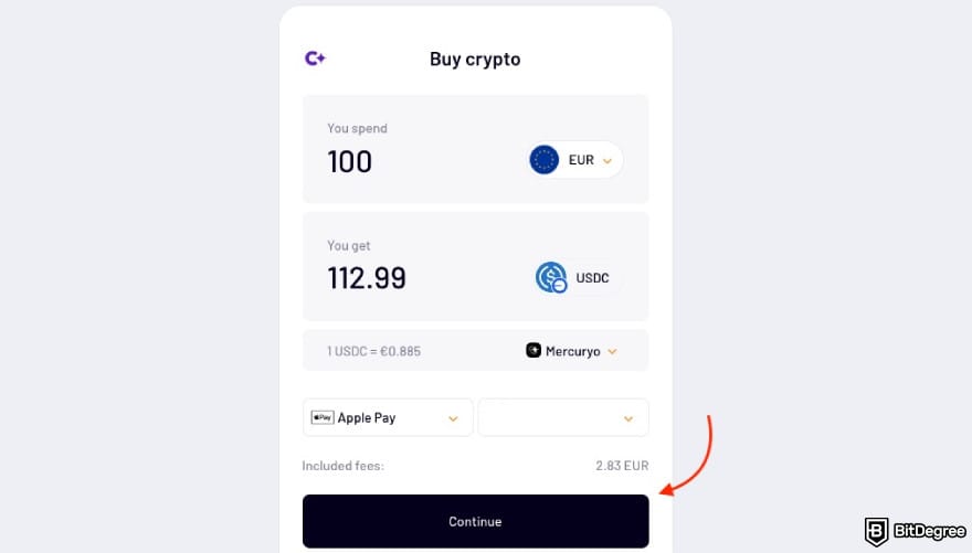 Best way to send money to Dominican Republic: a red arrow pointing to the [Continue] button.