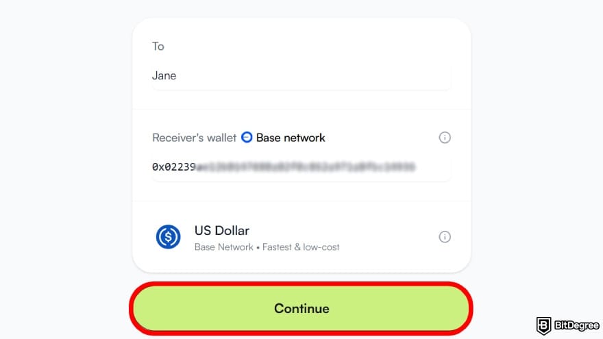 Best way to send money to Egypt: enter the recipient's crypto wallet address.