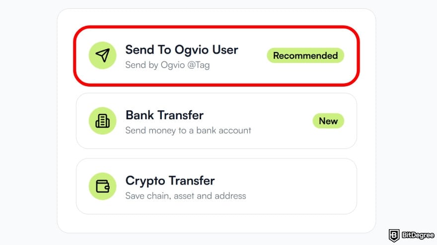 Best way to send money to Egypt: choose to transfer to another Ogvio user.