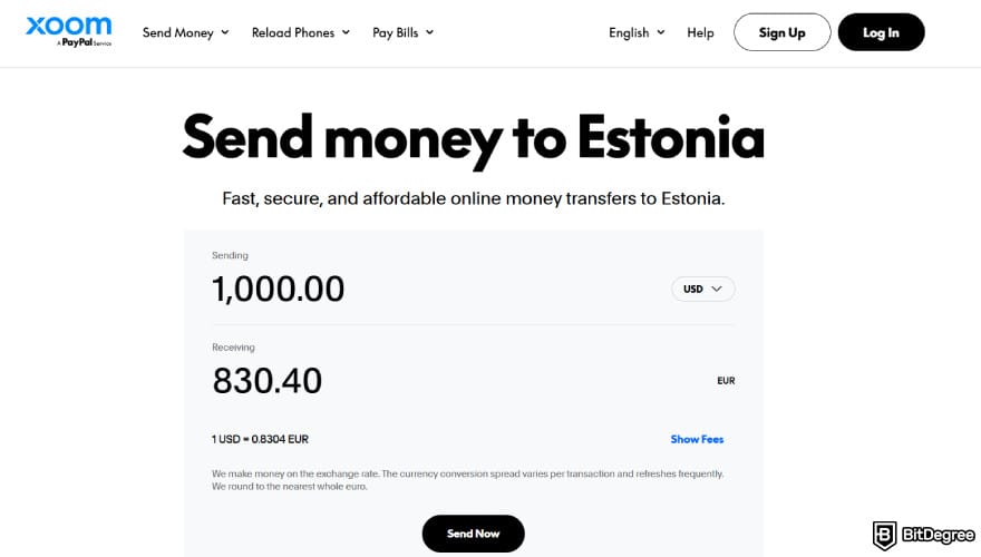 Best way to send money to Estonia: Xoom's estimator for sending money to Estonia.